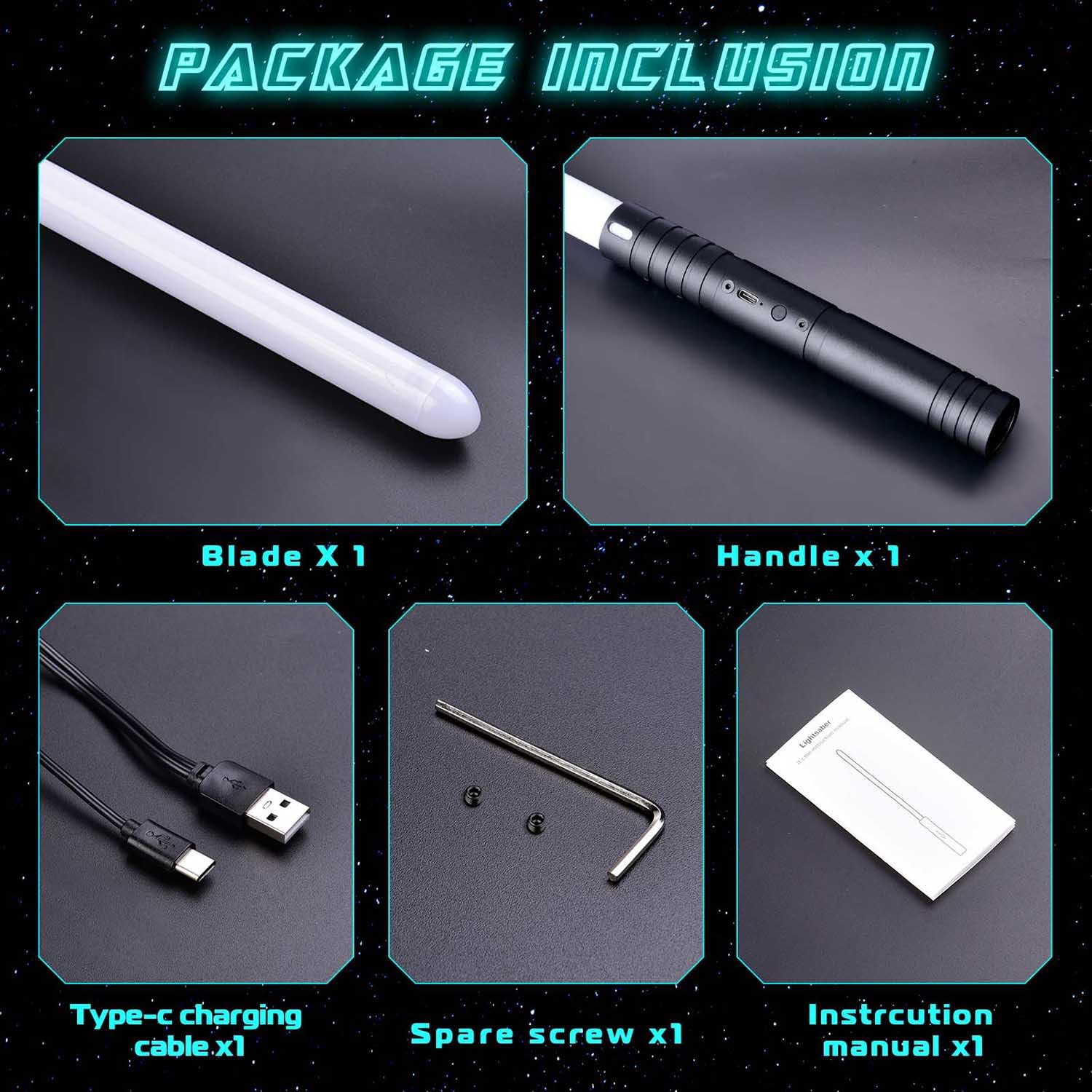 Sabre Laser pour Enfants, 2 Pièces Lightsaber 12 Couleurs Sabre Lumineux, Epées Laser Rechargeable avec Son, Costume Cosplay d'halloween, Jouet pour Enfants (1 PC)