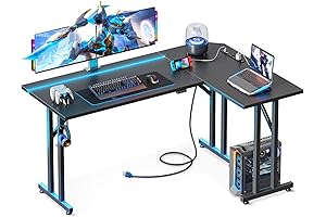 MOTPK L Shaped Gaming Desk with Led Lights: The Ultimate Gaming Setup