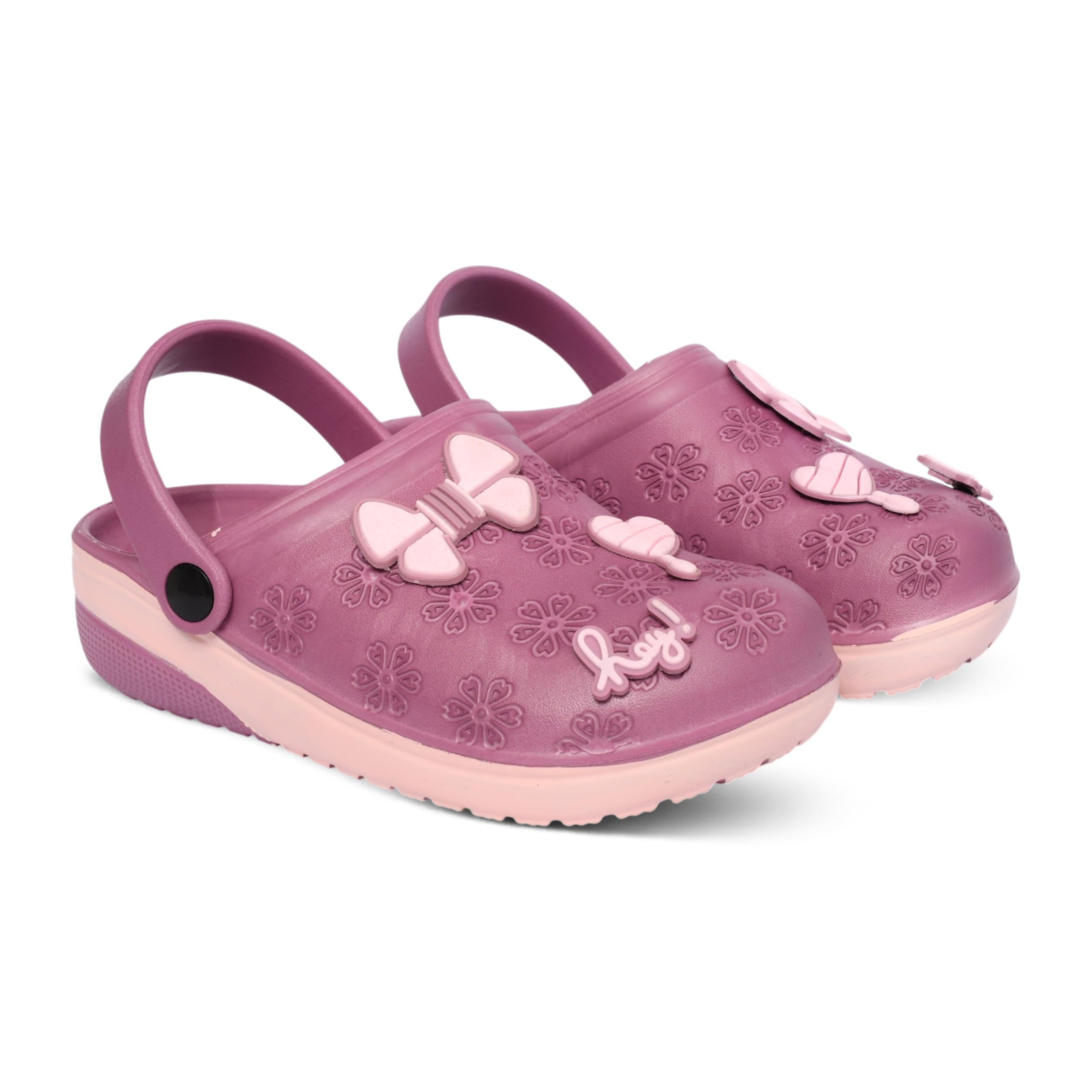 comfex Women's Lightweight Casual Clogs Waterproof Slip-On Garden Shoes Adjustable Heel Strap Floral Cutout Sandals with Bow and Charms for Indoor Outdoor Beach and Pool-picture-53