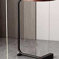 Vista 9 de Mesa de centro pequeña en forma ovalada de madera Mesa auxiliar Mesa auxiliar Mesa auxiliar Mesa auxiliar de dormitorio de moda Dorado marrón