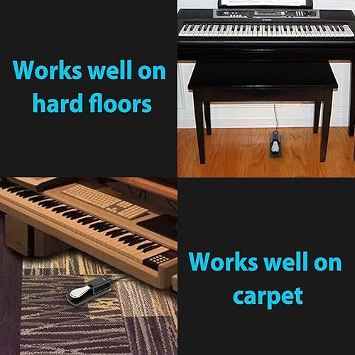 Miniatura 6 de FZONE Pedal Sustain para teclados MIDI, pianos digitales, pedal de pie, cable de extensión de 6.6 pies, interruptor de polaridad