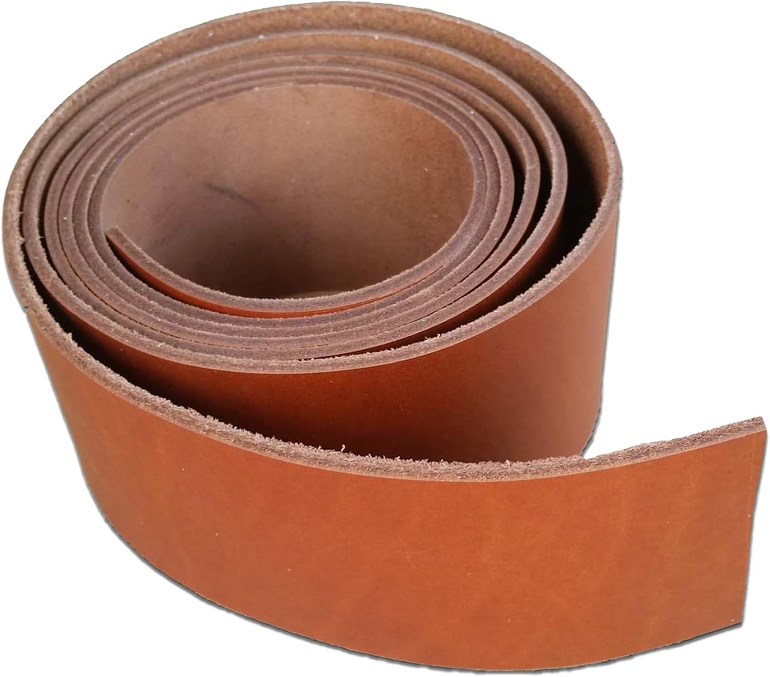 1/2 Inch Leather Strip Russet 8-9 oz. (3.2-3.6 mm) - Latigo Leather Straps up to 96 Inch Long Made in USA by Pitka Leather (1/2" x 96")