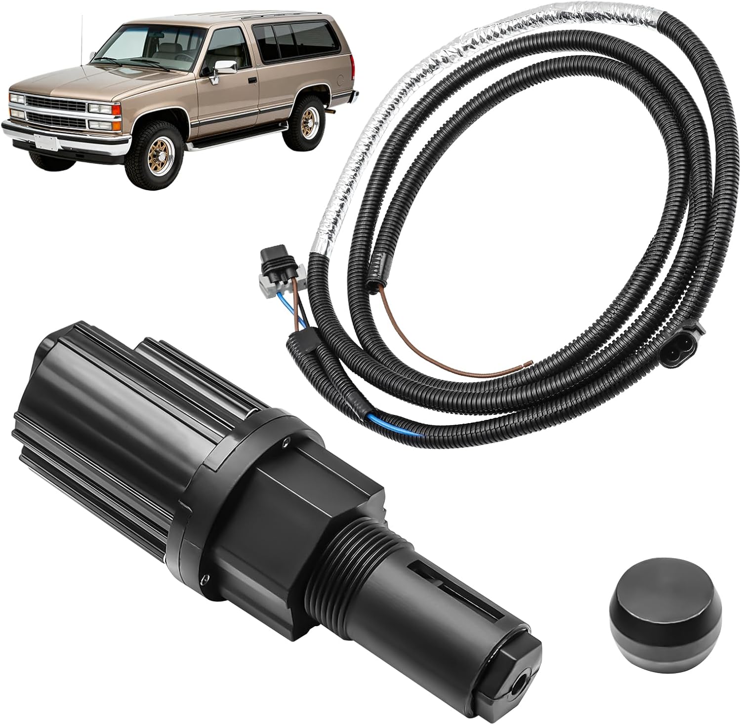 600-490 4WD Actuator and Harness Kit Compatible with GMC K1500 K2500 K3500 Yukon/Chevrolet K1500 K3500 Tahoe Blazer Suburban 4WD Electric Actuator Upgrade, Replaces 26060073 88959465