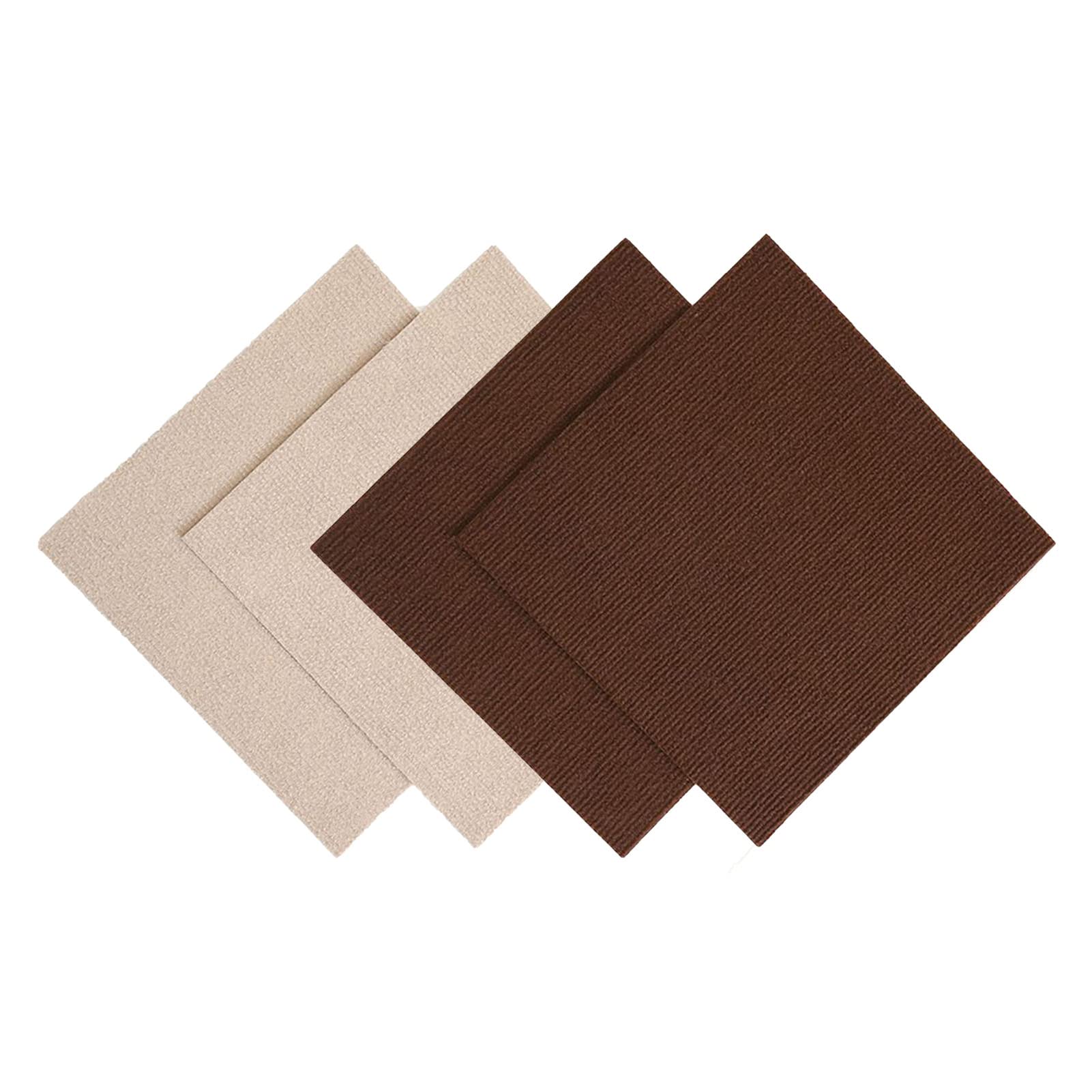 Piastrelle di moquette “Peel and Stick”, Quadrotte for Moquette Stacca e Incolla Autoadesive Multicolore 11x8 pollici 8 pz(Beige+dark Coffee)