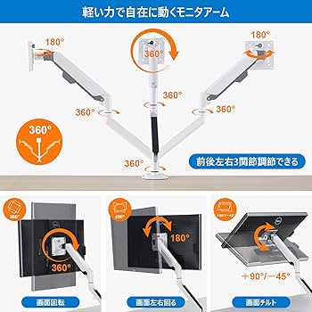 Amazon.co.jp: Sunon 液晶モニターアーム 1画面 アルミフレーム 32