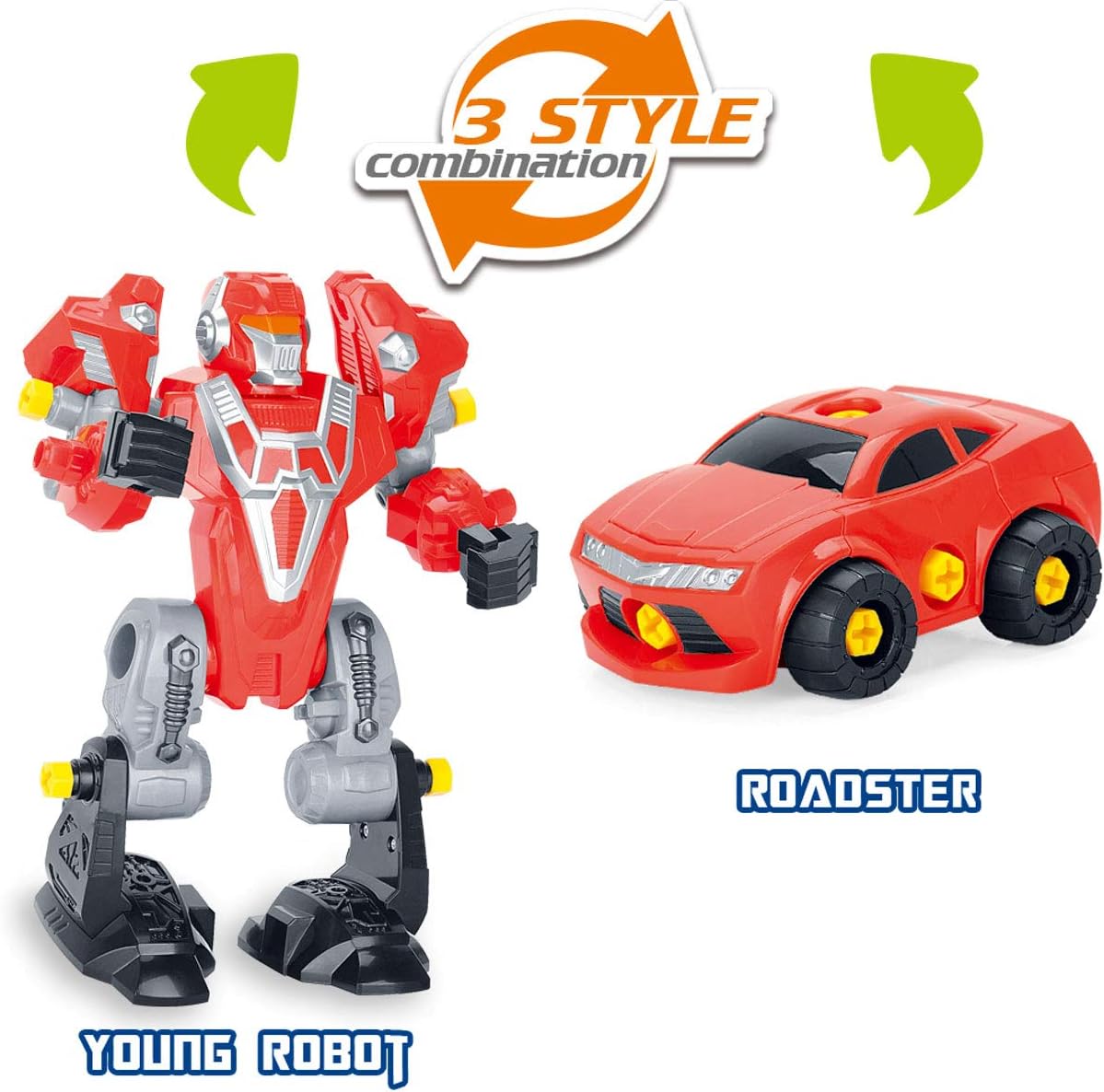 PowerTRC 3-in-1 Take Apart Robot Toy – STEM Learning Construction Set with Power Drill for Kids, Educational Building Toys for Boys and Girls, Ages 3 and Up