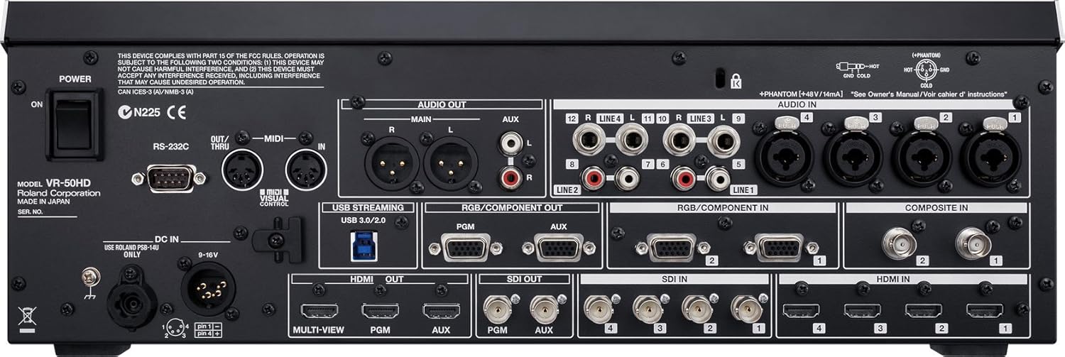 Roland VR-50HD All-in-One HD Multi-Format AV Mixer with USB 3.0 for Web Streaming & Recording