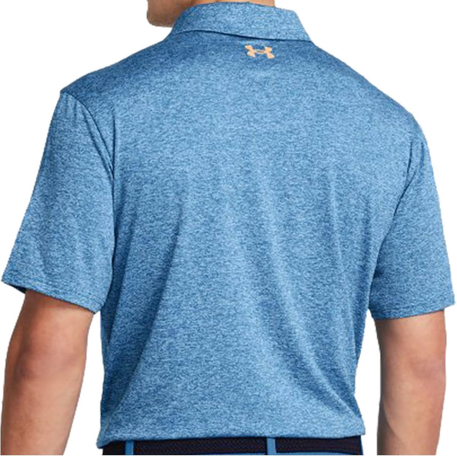 Under Armour Playoff 3.0 Striped Stretch Golf Polo Loose Fit (US, Alpha, Medium, Regular, Regular, Photon Blue/Nova Orange 406)