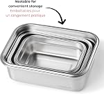 Starfrit LocknLock STEEL - Stainless Steel Container - 20oz/600ml - Airtight & Leakproof - 4-Sided Locking Lid