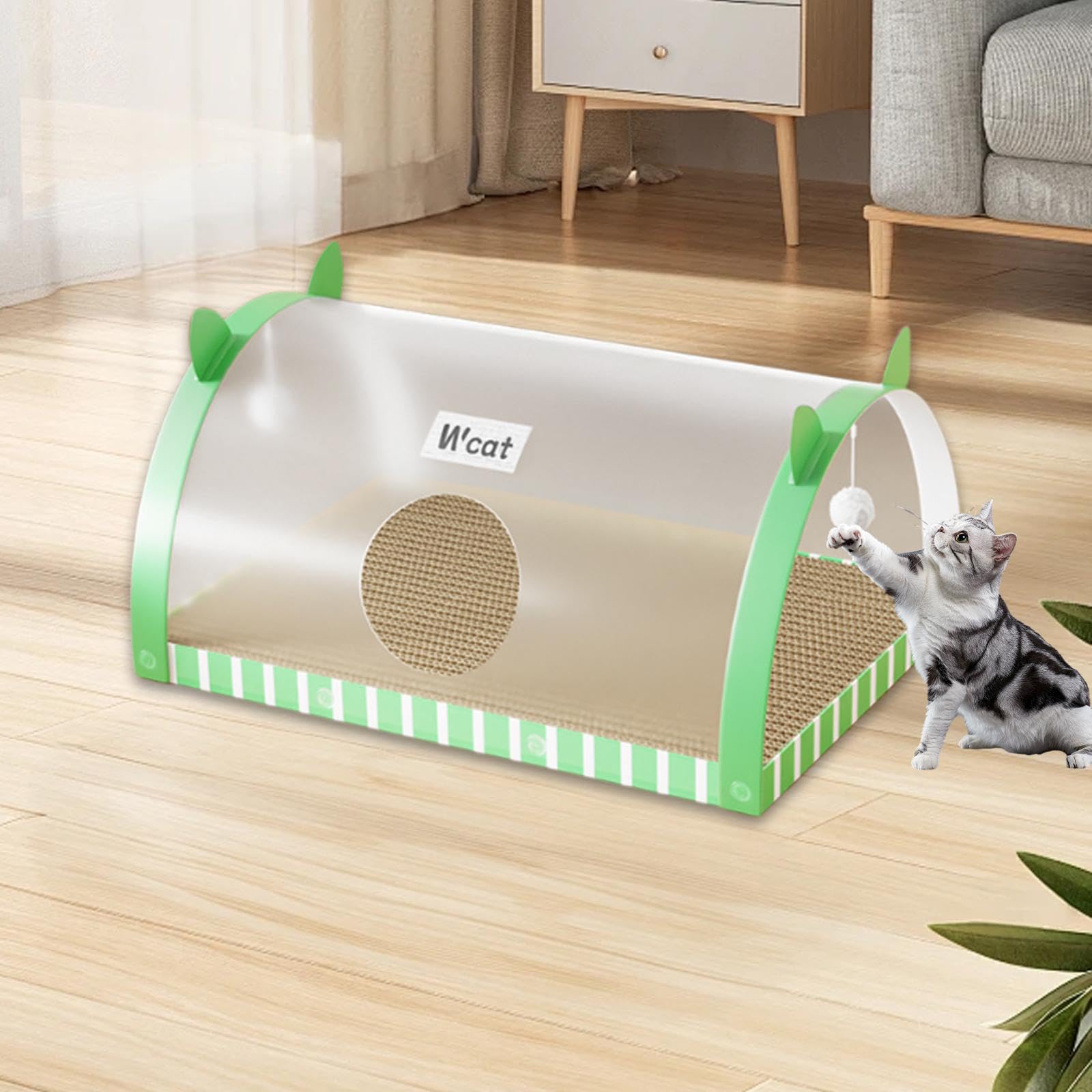 KESOTO Cueva para Gatos Y Juguete Interactivo en Formato, Green and L
