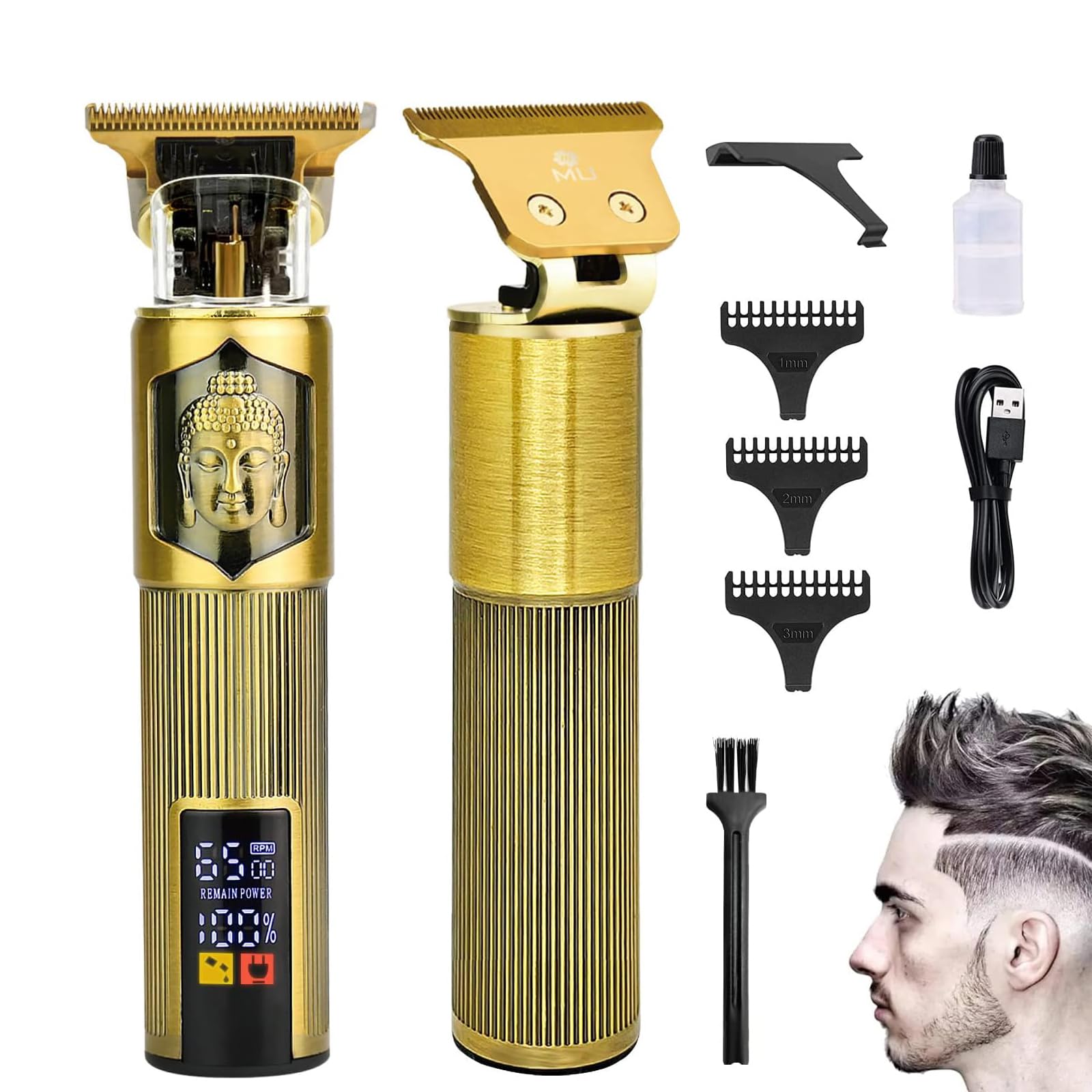 OPPOSITE Rasoio elettrico barba e capelli uomo professionale USB ricaricabile display LCD PLUS impermeabile e portatile