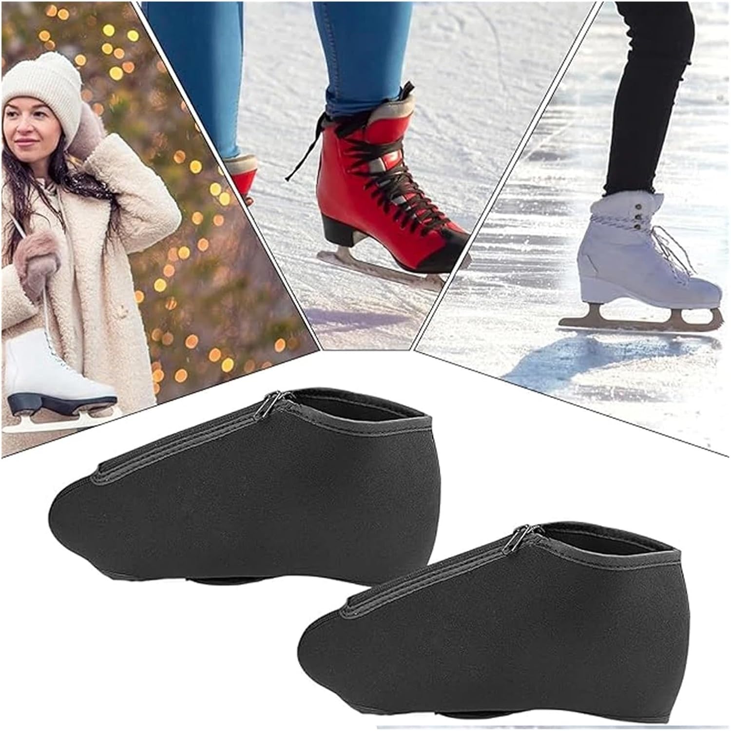 Figure Skate Boot Covers Ice Protectors Warm Windproof Neoprene for Skating Roller Accessories Unisex Adults Teens