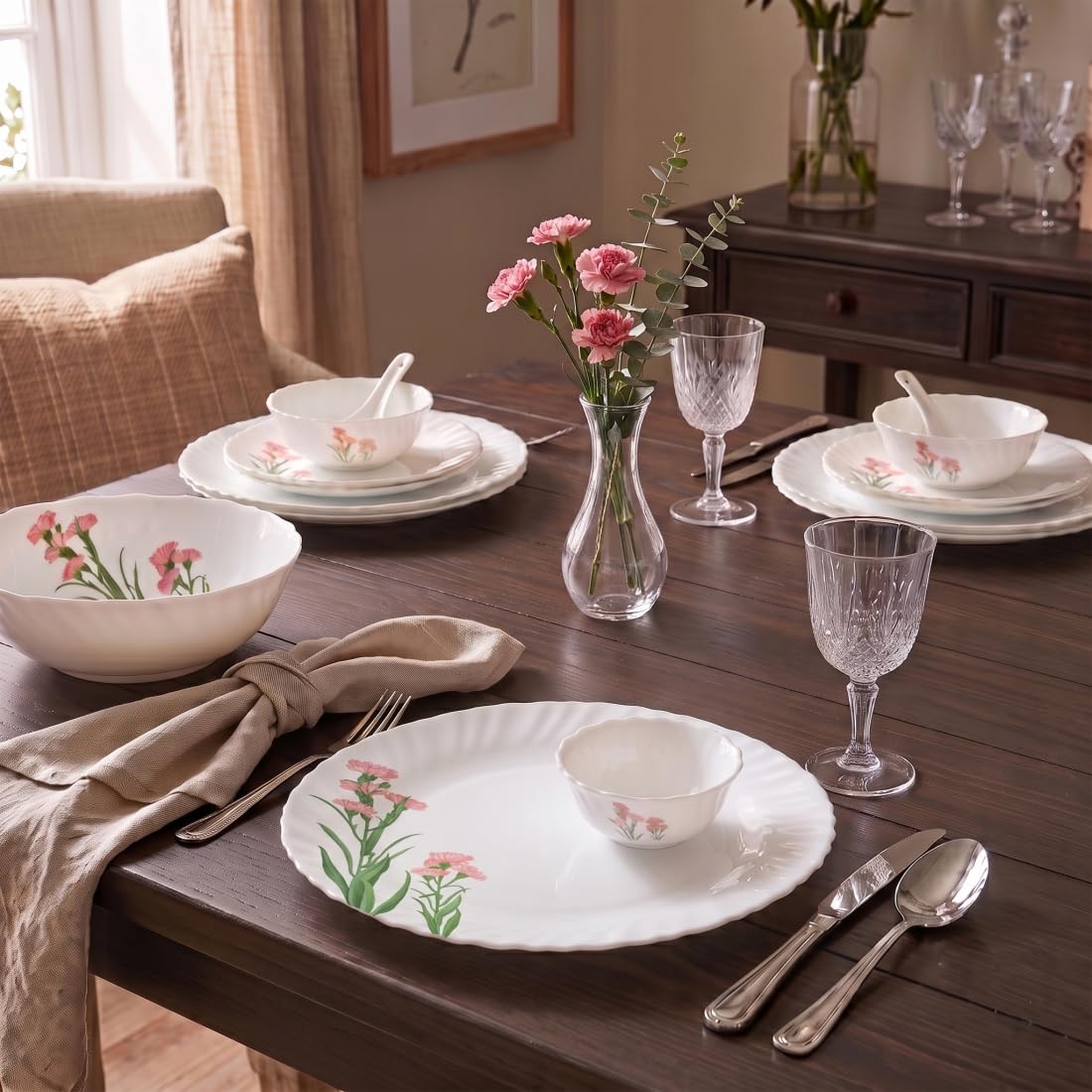La Opala Floral Fountain Dinner Set - 35 Pcs -9