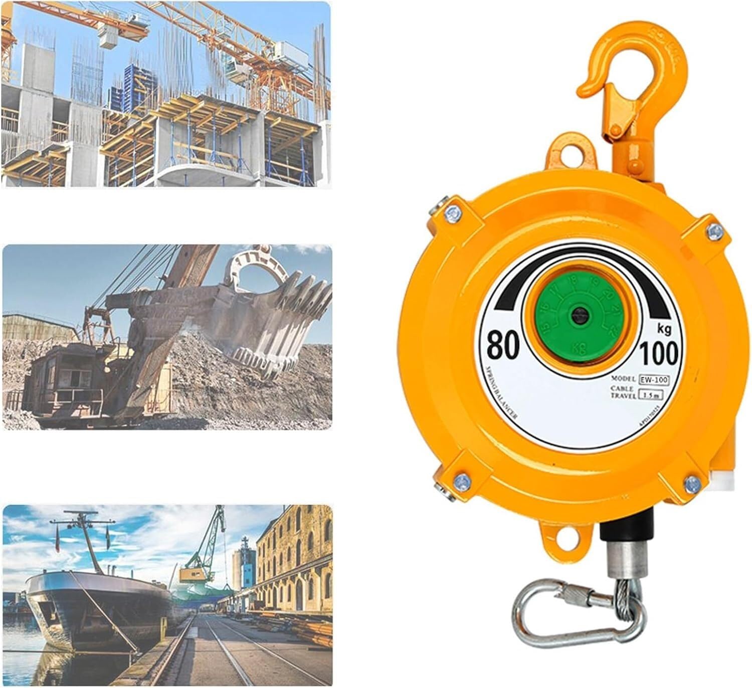 VUIKLCty Spring Balancer Tool Balancer With Wire Rope And Hook For Workshop And Automotive Equipment (Size : 80-100kg)
