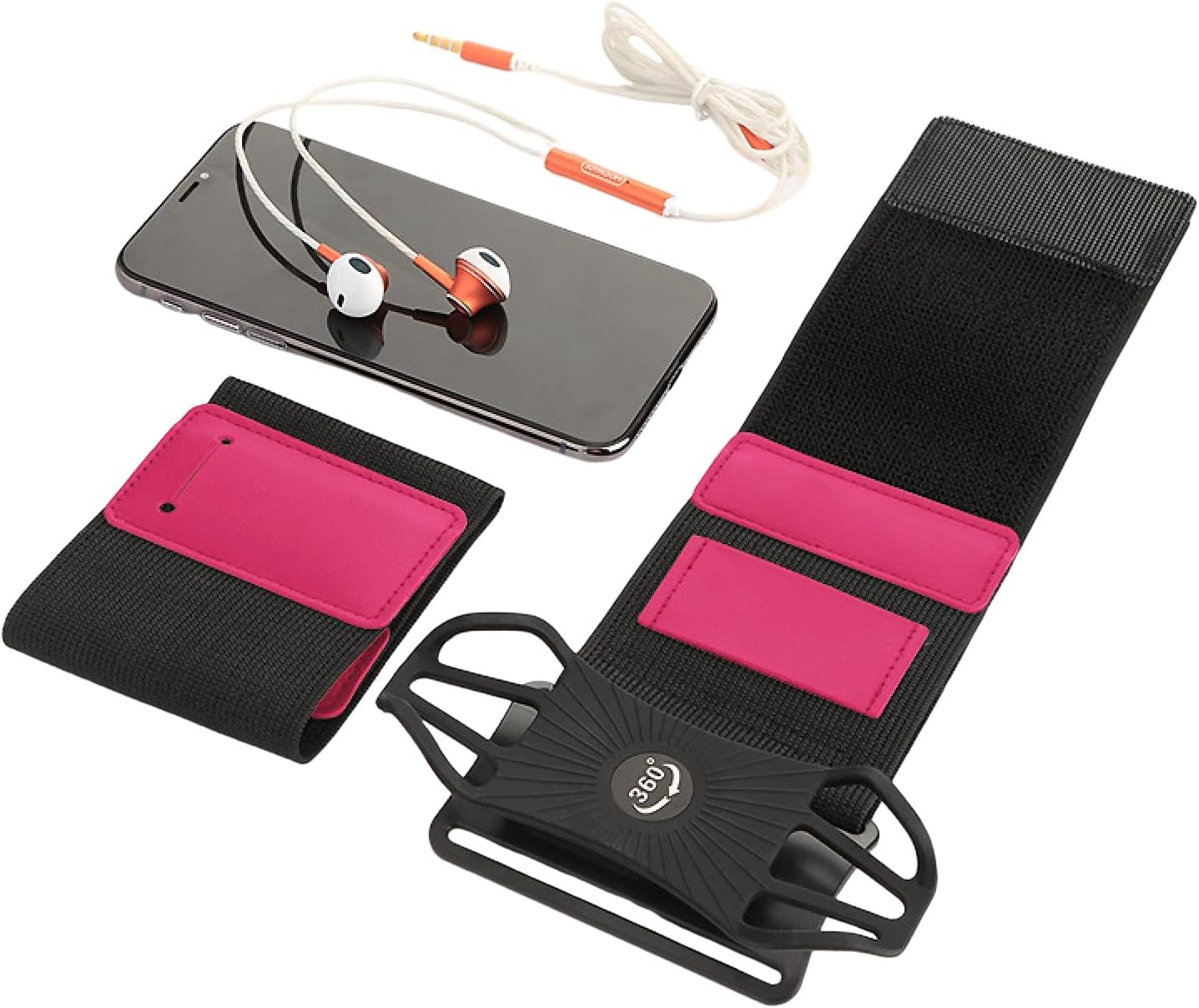 Cell Phone Armband, Detachable Running Armband, Sports Riding Chauffeur Brace and Armband, Universal Wrist Strap Armband. (Rose - 2-in-1 Arm/Wrist Strap)