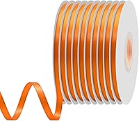 Vista 41 de Cinta de satén rosa polvoriento de doble cara, 3/8 pulgadas x 50 yardas, cintas de poliéster rosa polvoriento para envolver regalos, cinta de tela