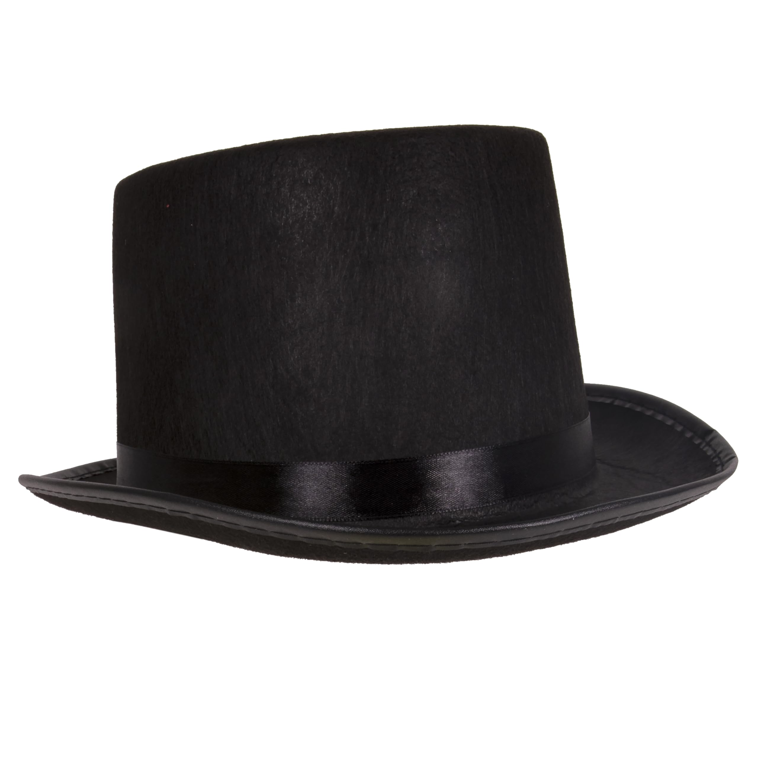 Kangaroo One Classic Black Top Hat for Men & Women of Head Size 55-57 Cm - Magician Hat Costume Apparel Accessory - Halloween Cosplay Costume Characters Hat