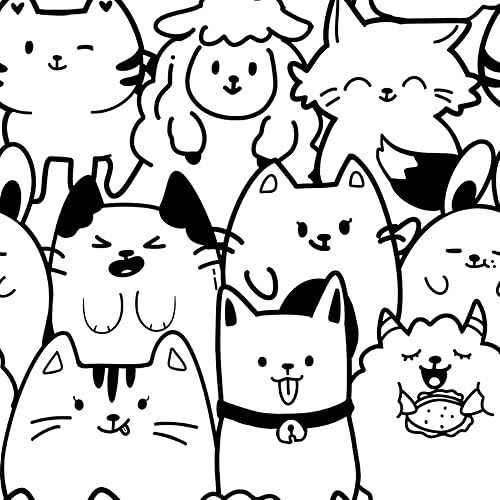 Miniatura 1 de DKTIE Película decorativa de vinilo de dibujos animados con trazo simple y estático, no adhesiva, película de privacidad con filtro de luz natural