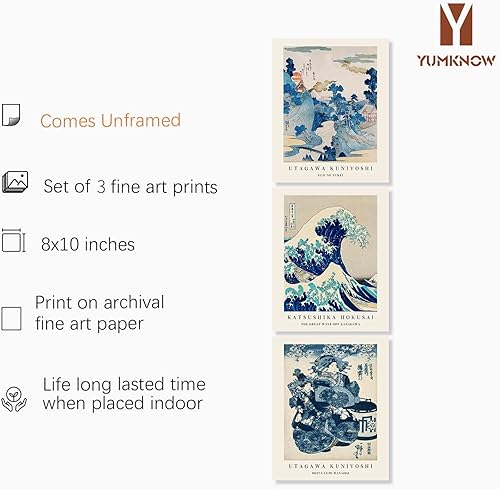 Miniatura 2 de Arte de pared japonés  Póster estampado de la gran ola Hokusai  Decoración clásica de pared Kanagawa  Decoración japonesa para el hogar  Imágenes