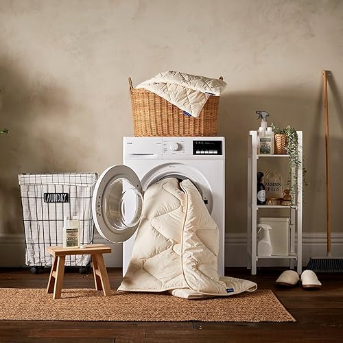 Miniatura 8 de Woolroom Protector de colchón matrimonial, lana británica orgánica con certificación GOTS, funda de cama hecha a mano, con regulación de