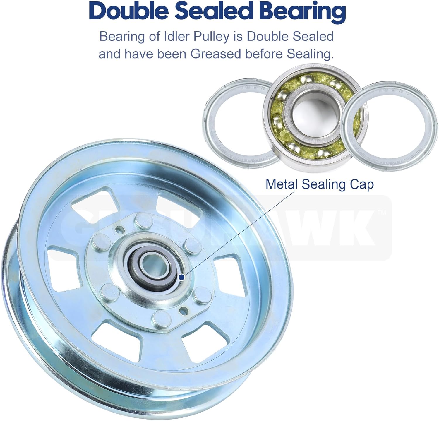 3 Pack 033-7201-00-5 3/4 Idler Pulley Replaces Bad Boy 033-7201-25 Idler Pulley Bad Boy 033-2000-00, 033-8000-00, Rotary 15422 for Bad Boy MZ Magnum 48", 54", ZT Elite 48", 54", 60" Decks