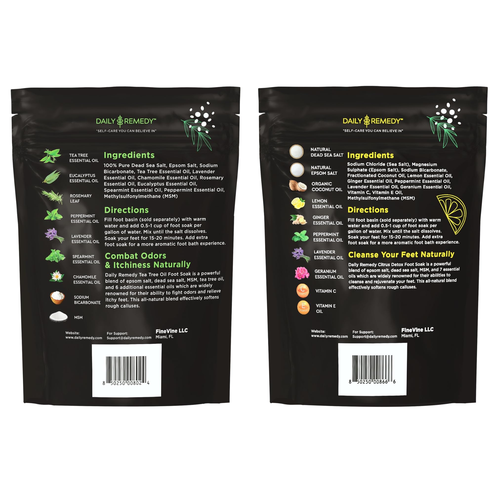 DAILY REMEDY Tea Tree Oil & Citrus Foot Soak Set with Natural Salts