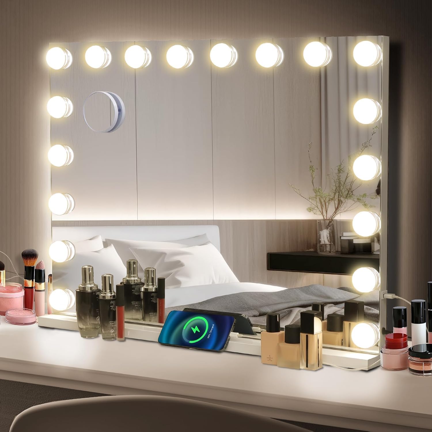 Miroir Maquillage LED Tactile – Intensité Réglable