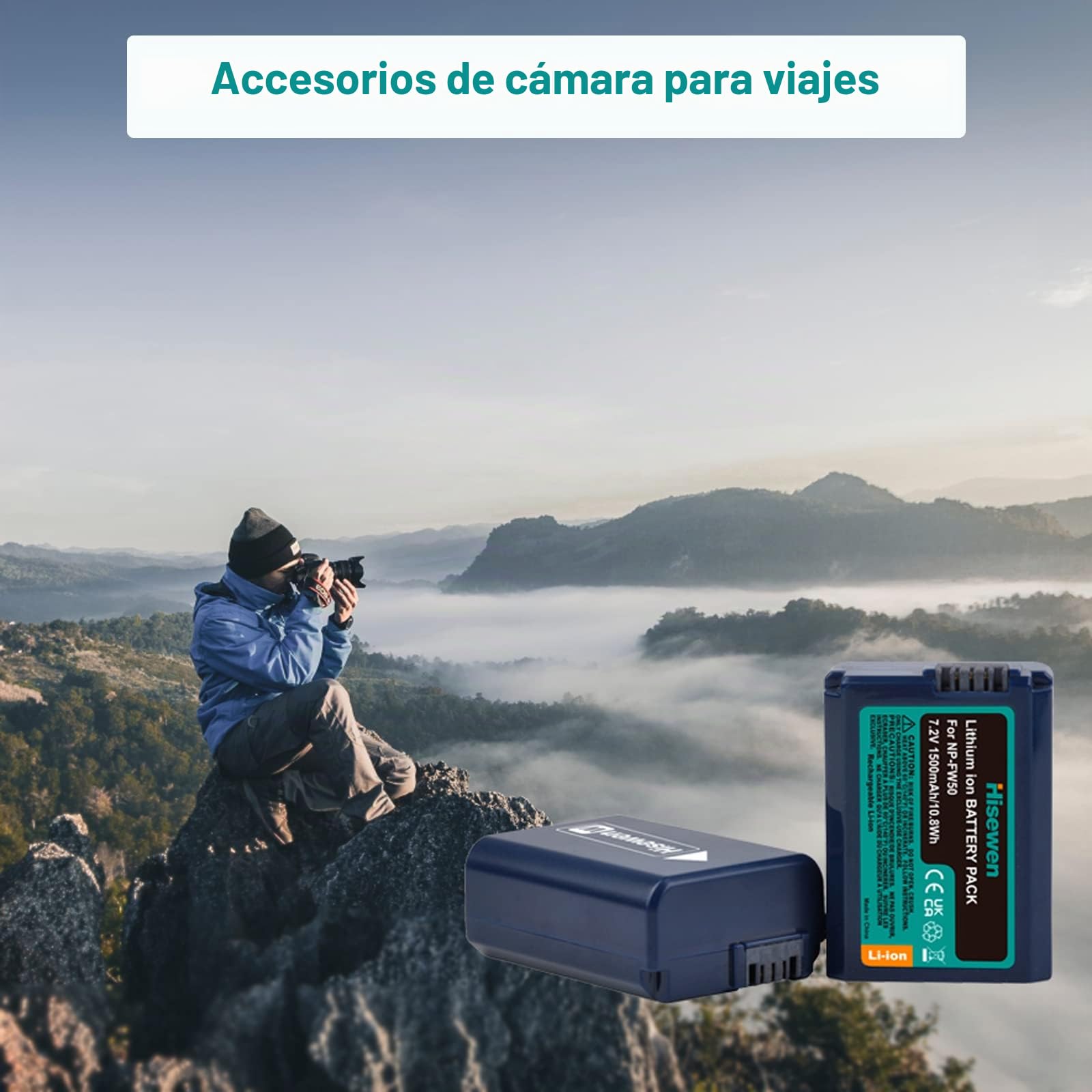 2Pack NP-FW50 Batería y Cargador Dual para Sony A6000, A6100, A6300, A6400, A6500, A7, A7 II, A7S A7S II, A7R, A7R II, NEX-7, NEX-6, ZV-E10 Cámara