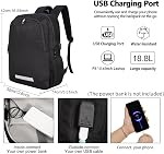 Sac à dos d'affaires pour ordinateur portable avec port de chargement USB et poche anti-vol, sac à dos de voyage à emporter en avion, 15,6 po