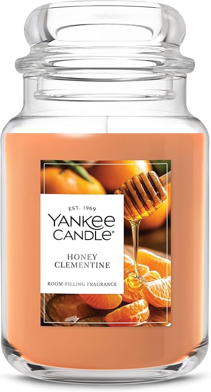 Honey Clementine Scented Candle, 22oz Large Jar with up to 150 Hour Burn Time, Giftable