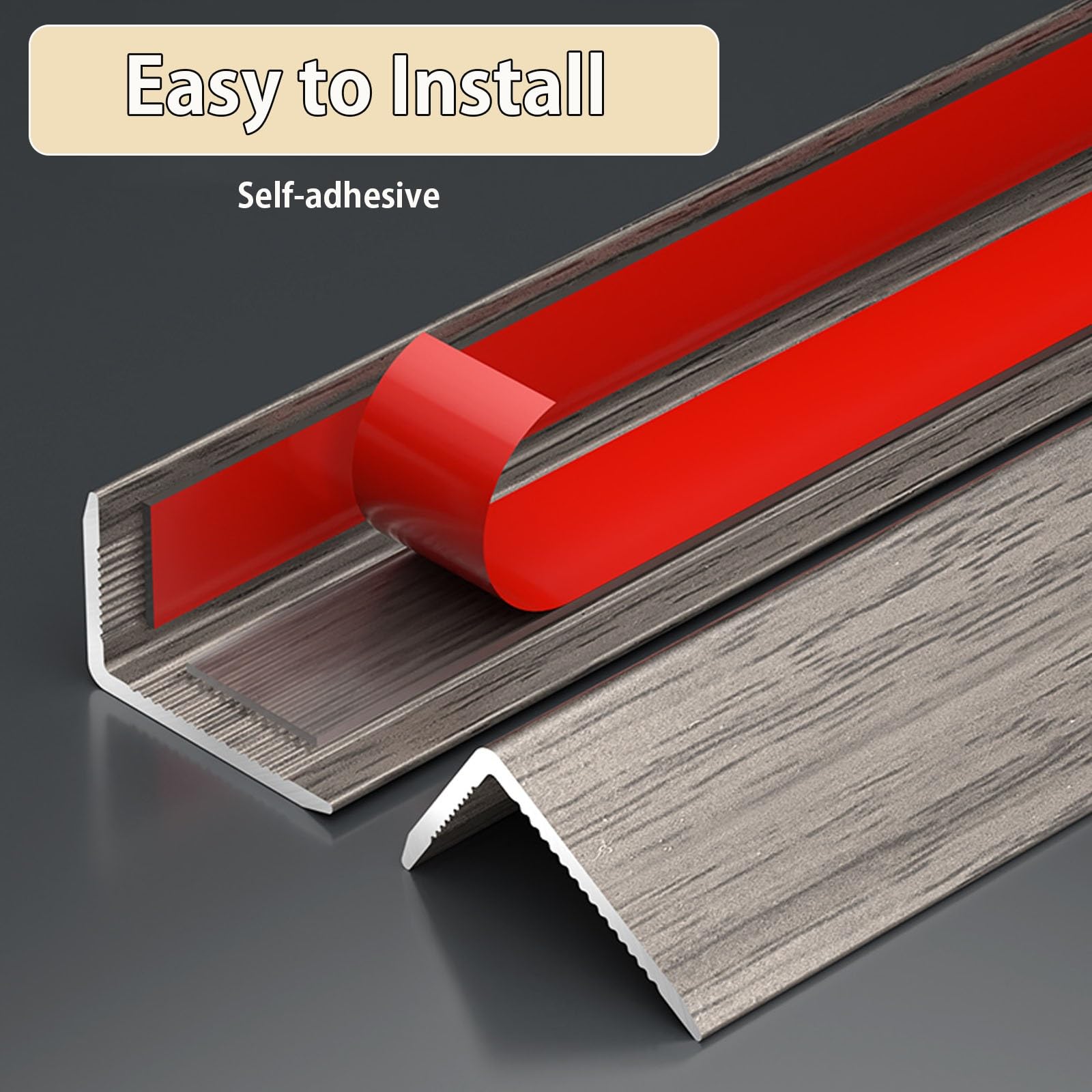 Listwy krawędziowe do podłóg, stop aluminium, kąt prosty, wykończenie w kształcie litery L, do schodów laminowanych z twardego drewna, trwała ochrona, długość 60150 cm, jasny dąb, szer. 25 mm x wys