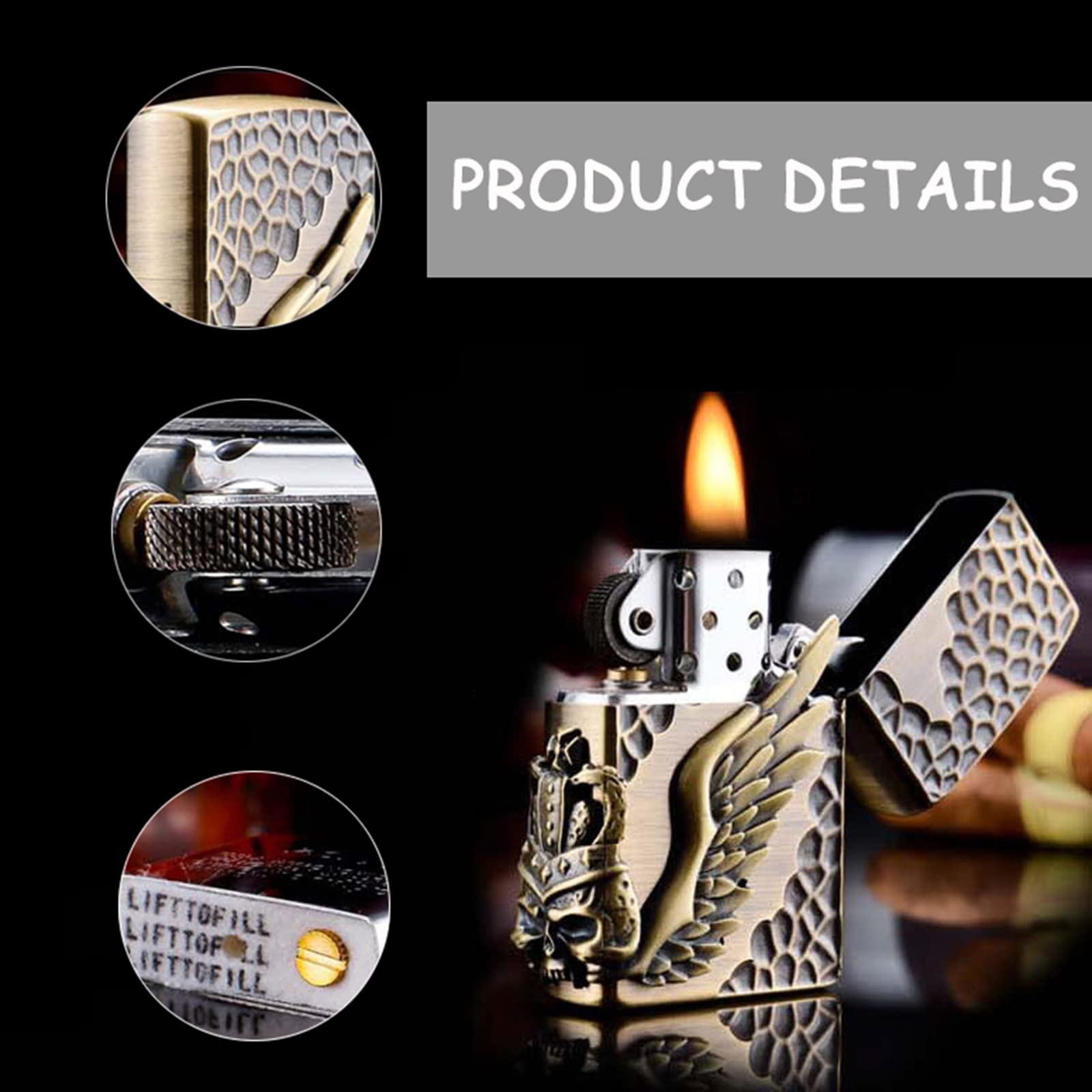 Accendino A Benzina Ronson, Con Accensione A Pietrina, Modello Dustin - Foto 10