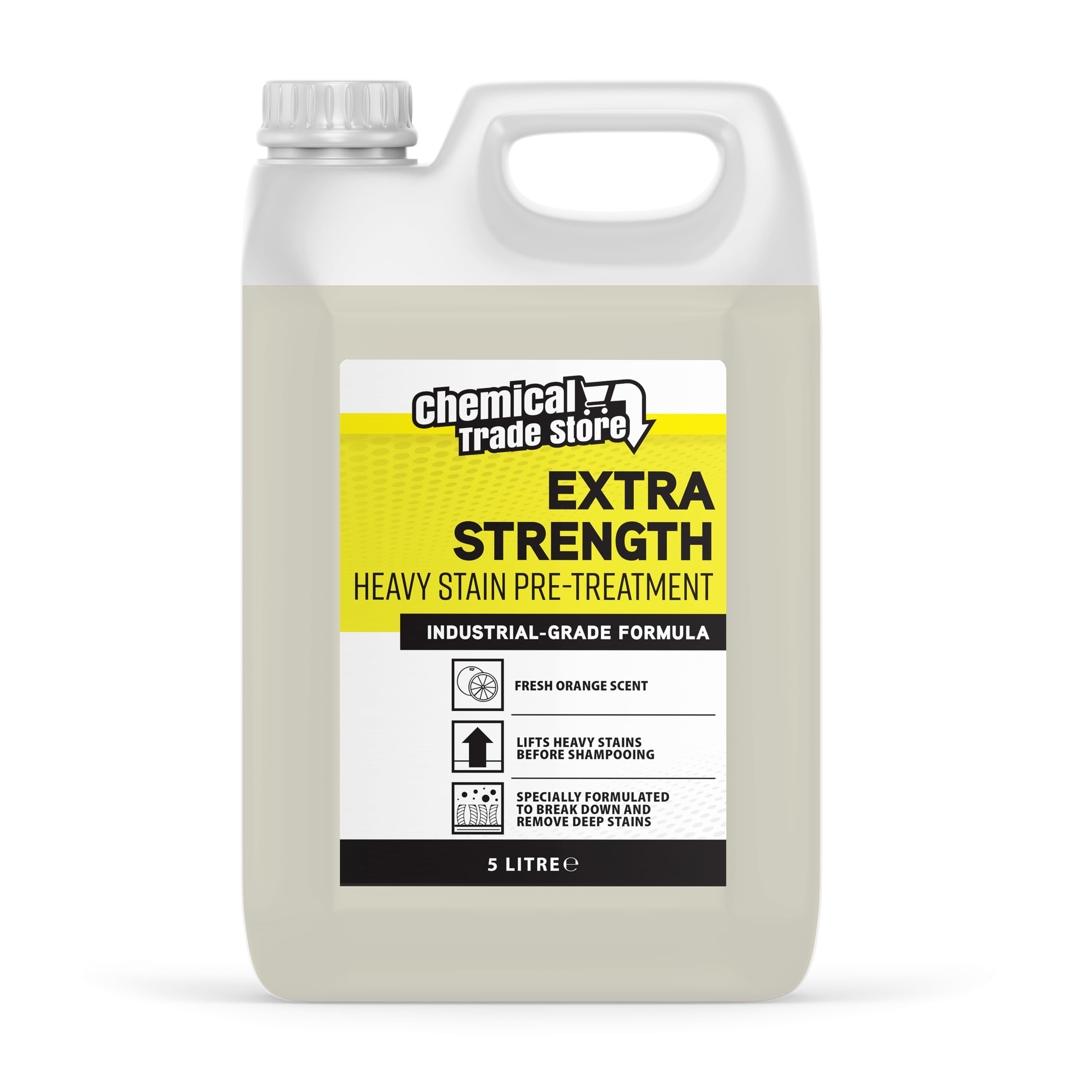 Chemical Trade Store - Powerful Carpet & Upholstery Cleaner, Heavy Stain Pre-Treatment, 5L - Lifts Grease, Deep Dirt, Tough Stains, Fresh Orange Scent