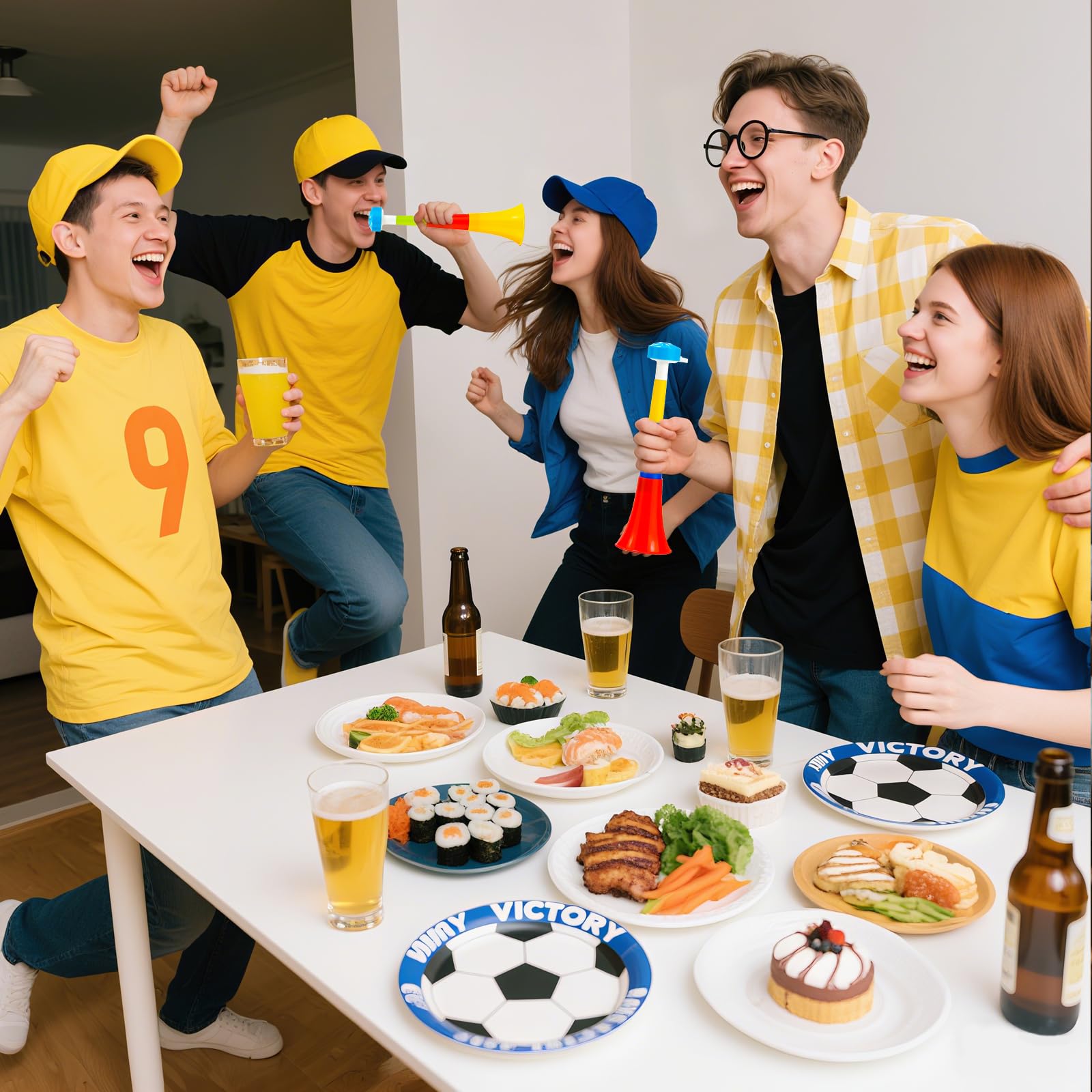 4 Pièces Vuvuzela en Plastique, Trompette de Stade Très Bruyante, Fanfare de Football et Corne de Supporter pour Animer Les Événements Sportifs, Tournois et Célébrations de Fans