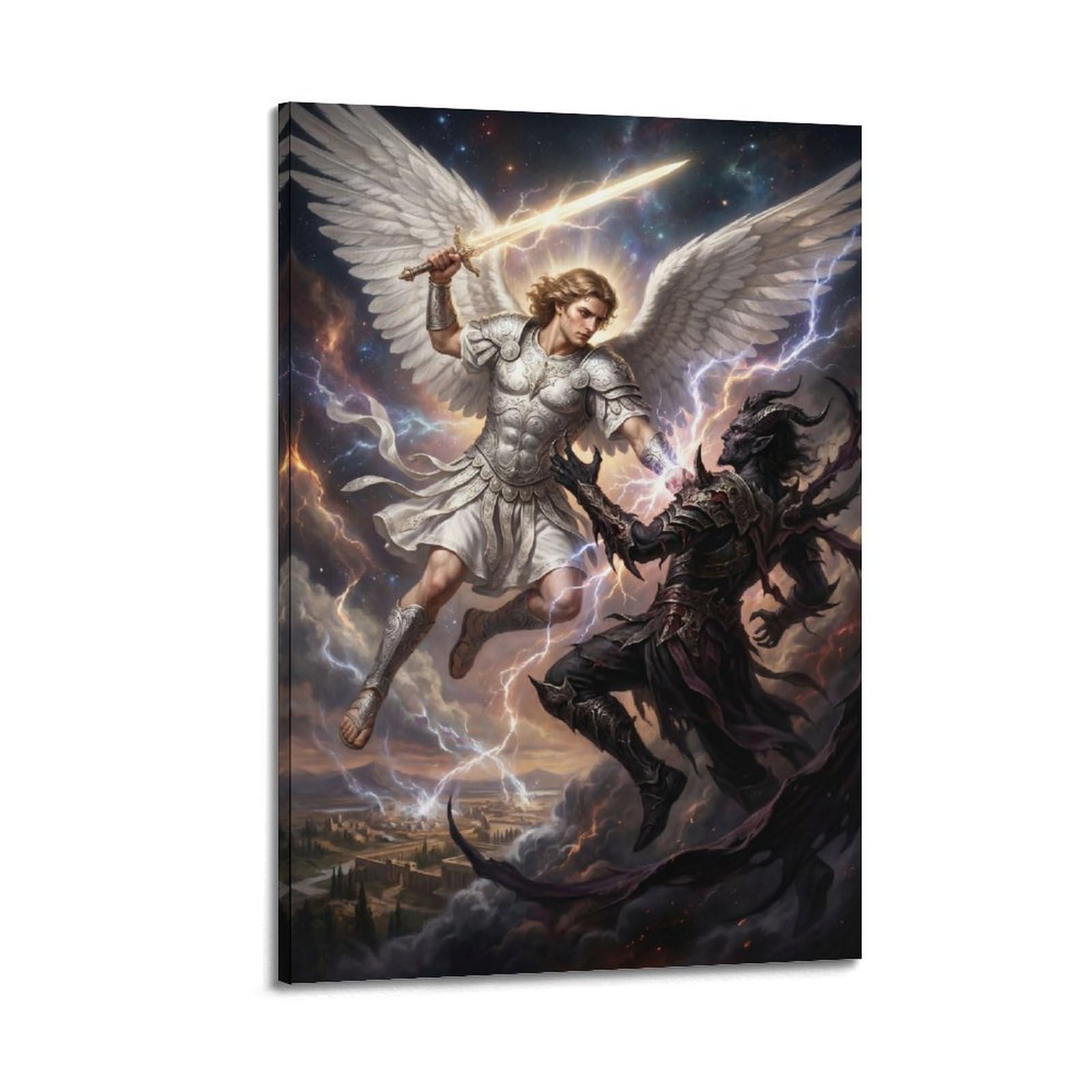 OKNGB Archangel Gabriel Poster Persia Prince Sacred Sword Battle Faith Decorative Painting Canvas Art Picture 24x36inch(60x90cm)