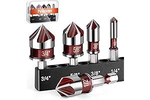5Pcs Countersink Drill Bit Set, Countersink Bits in Different Sizes