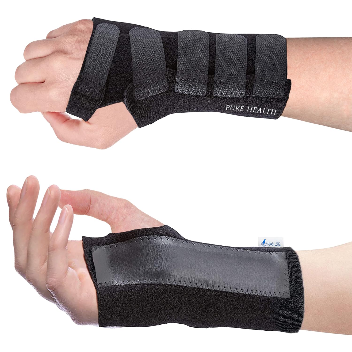 Pure Health Premium Wrist Support Brace - Carpal Tunnel Splint - Relieves Wrist Pain, Sprains, Tendonitis and RSI Adjustable Compression for Optimal Support - Ideal for Men Women (L, Right)
