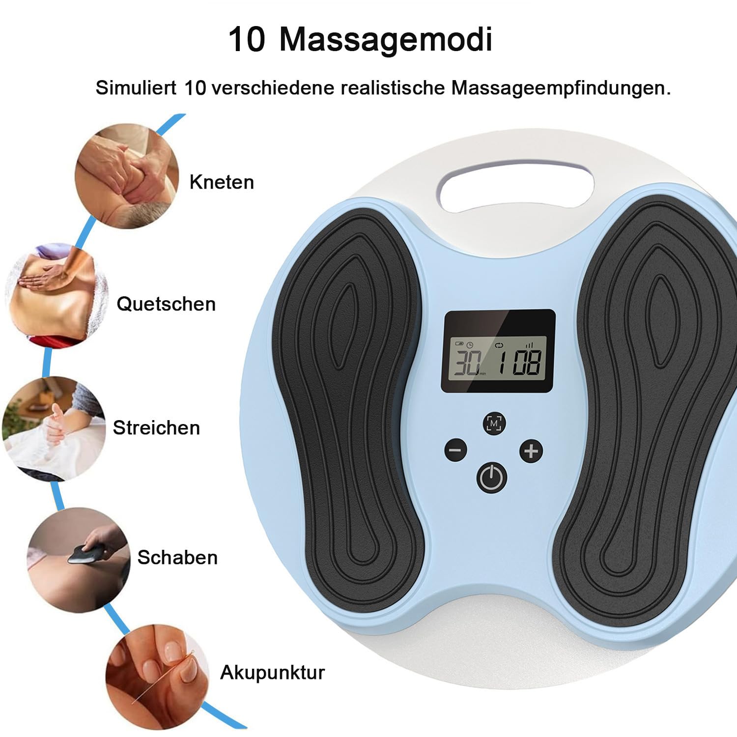 Medic Durchblutungs-Stimulator für Füße & Beine, EMS Fußmassagegerät mit 10 Modi & 20 Intensitätsstufen, Fussmassagegerät mit 4 Elektrodenpads, Lindert Schmerzen und fördert die Durchblutung.