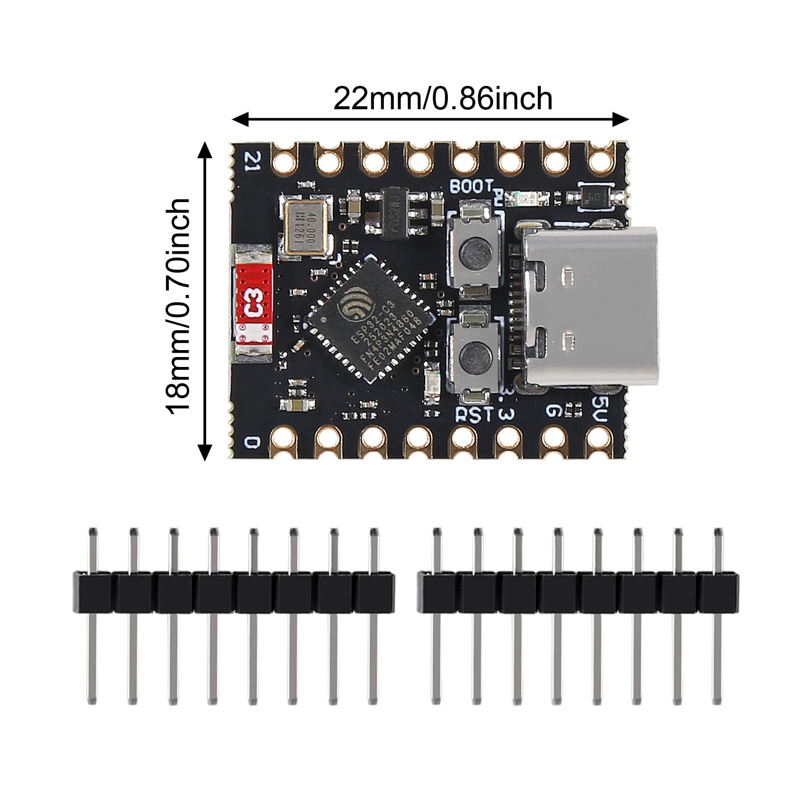 5 placas de desarrollo ESP32 ESP32-C3 ESP32 C3 Mini WiFi Bluetooth 160MHz frecuencia de funcionamiento 2.4GHz Wi-Fi y Bluetooth 5.0 para Arduino