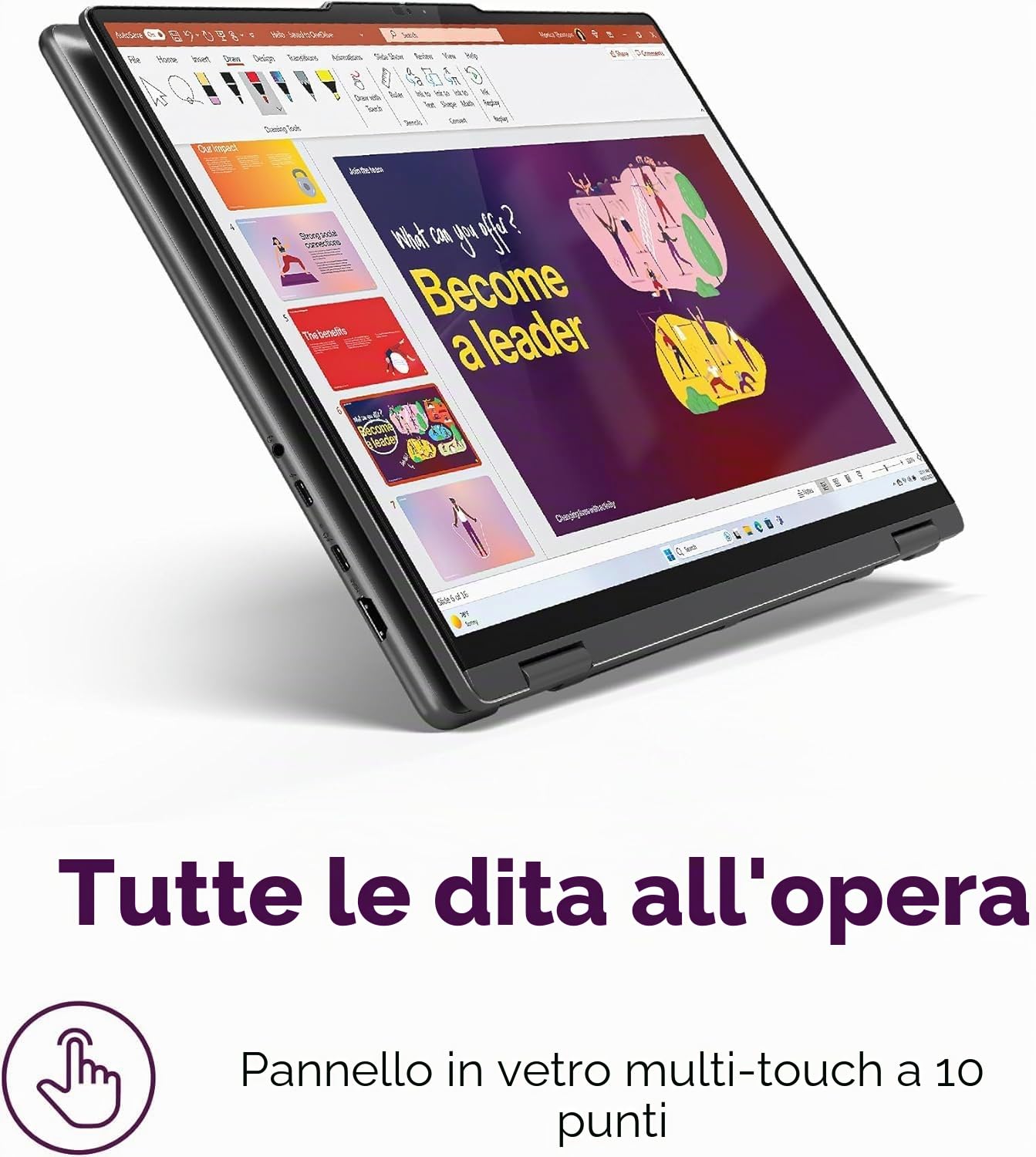 Lenovo 2024 Yoga 7i 2-in-1 AI Laptop, 16" WUXGA Touch, Intel 12-Core Ultra 7 155U (Beat i7-1355U), 16GB LPDDR5X RAM, 1TB SSD, retroilluminato, FP, FHD IR Webcam, AI Copilot, Win11 PRO, W/Portable SSD