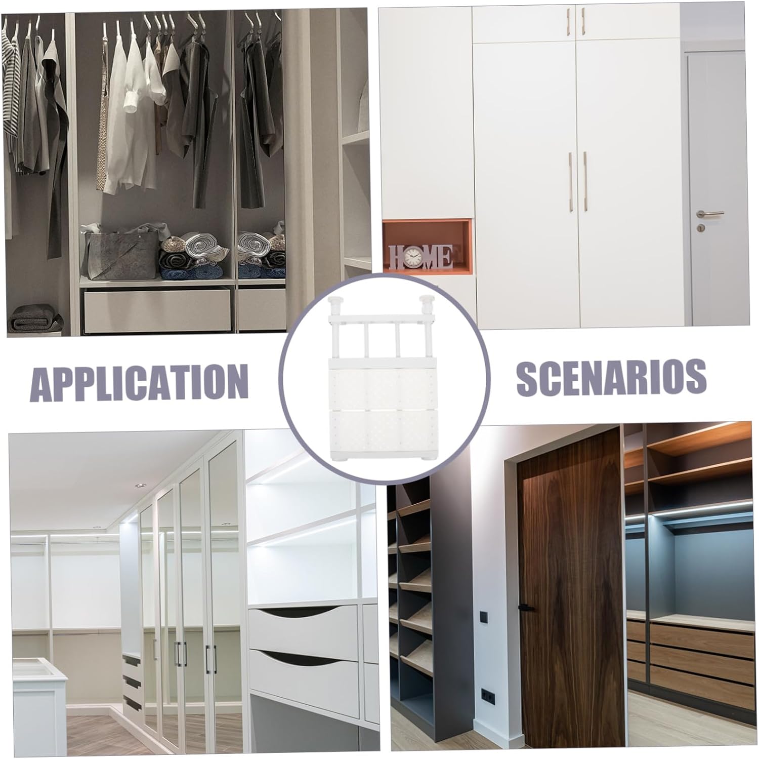 Slim Flat Tension Shelf Retractable Heavy Duty Storage Rack for Closet Cabinet Non-Slip Design Easy Install Expands Depth