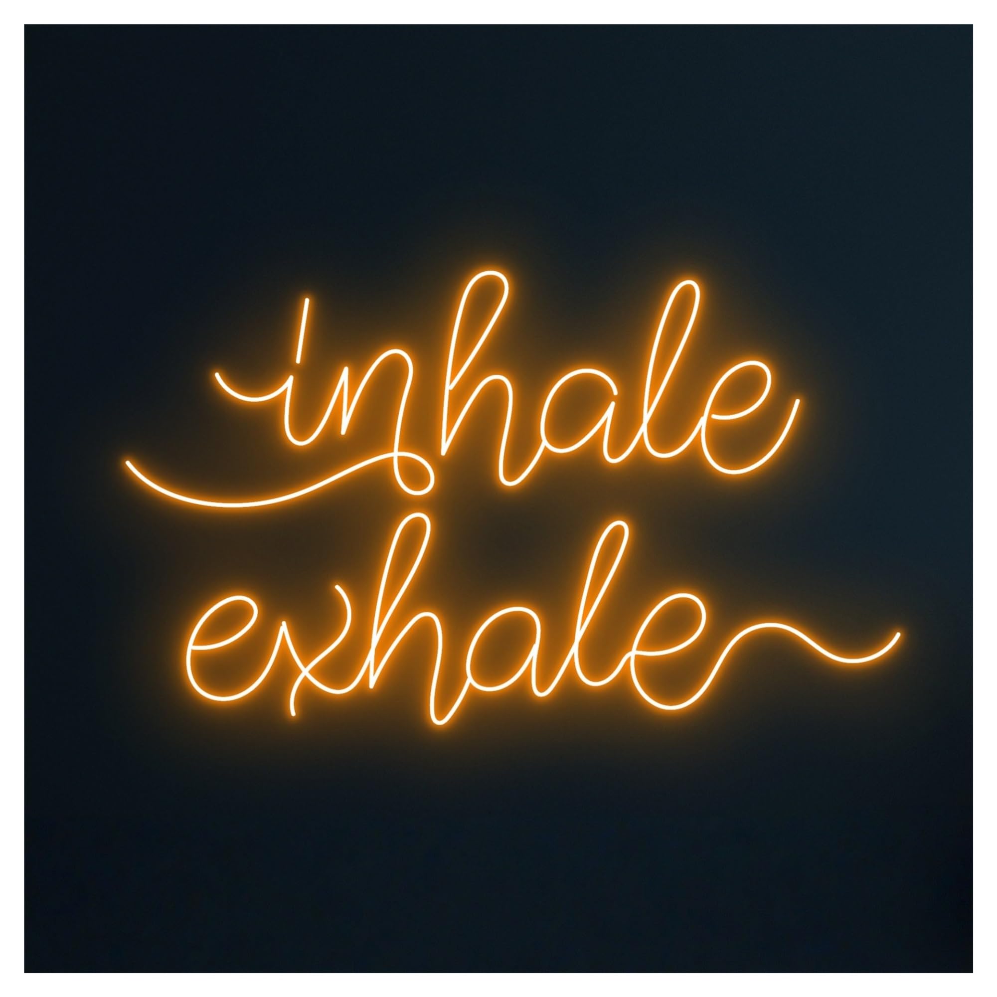 Rongch One Color Hanging Art Signs Inhale Exhale Neon Sign Led Light Dimmable For Spa Yoga Studio Bedroom Gym Home Room Wall Art Decor 50Cm