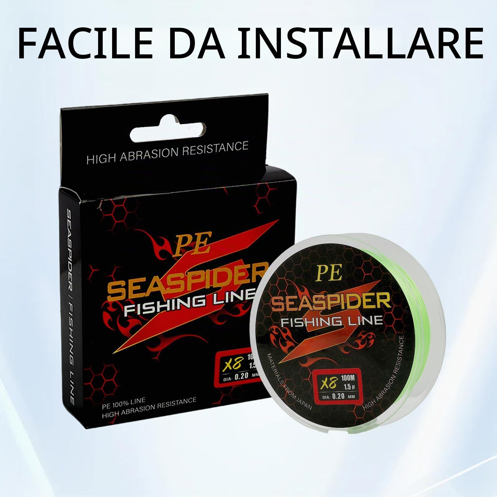lenza da pesca da 100 metri filo da pesca trecciato 8 fili spinning resistente, lenza da pesca intrecciata,per Spinning su Pesce Persico, Luccio e Lucioperca - Alta Sensibilità e Resistenza