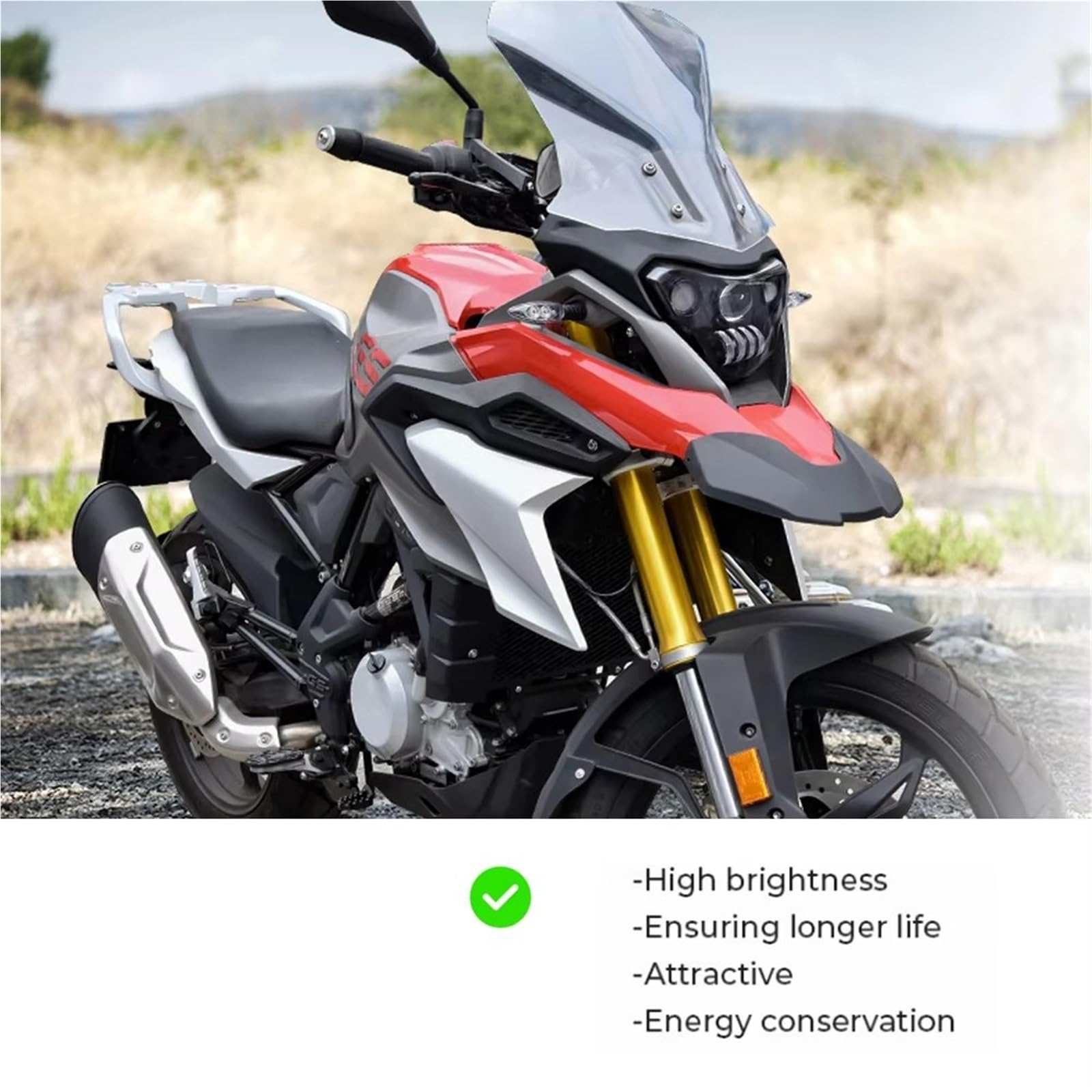 Faro Anteriore per Moto per BMW G310GS G310R 2016-2024 Fari LED per Moto con Kit di Montaggio Devil Eyes