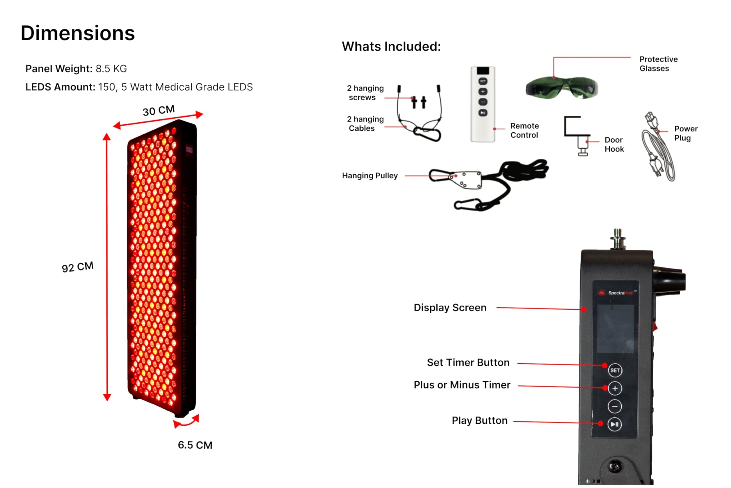 Max Dispositivo de terapia de luz roja e infrarrojo cercano de cuerpo completo, panel LED multiespectro de 1500 W para uso doméstico y profesional