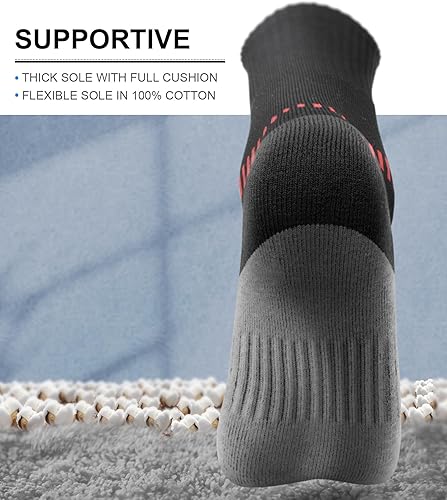 Miniatura 3 de BULLIANT Calcetines para correr para hombre, calcetines de compresión para hombres, suela acolchada transpirable y absorbente
