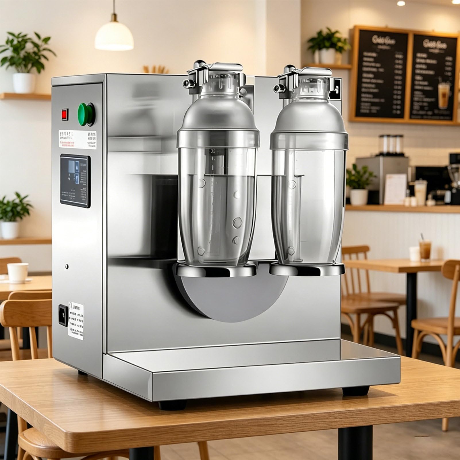 Pvxa Dual-Cup Automatic Drink Shaker, Electric Double Head Milk Tea Shaking Machine, with Adjustable Speed and 0-120s Timer, Includes 2 Cups, for Beverages