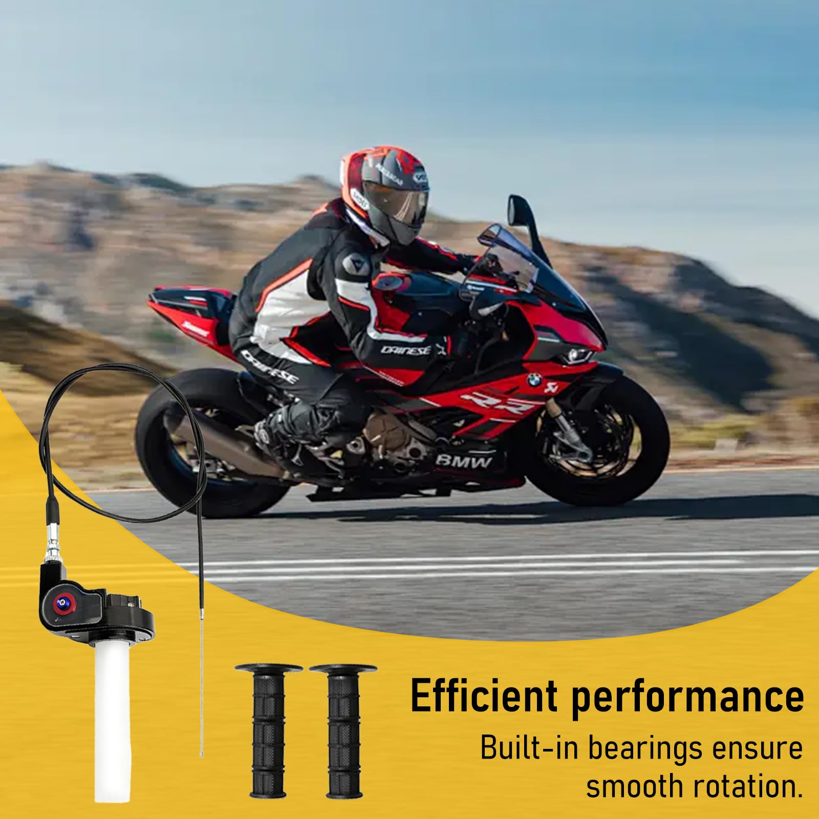 Manopola dell'Acceleratore Kit con 1.2M Cavo Acceleratore Moto e 2 Manopola Acceleratore 7/8 Pollici 22mm Comando Gas Rapido Moto per 5 110 125 150 200 250cc Dirt Pit Bike Mini Bike ATV