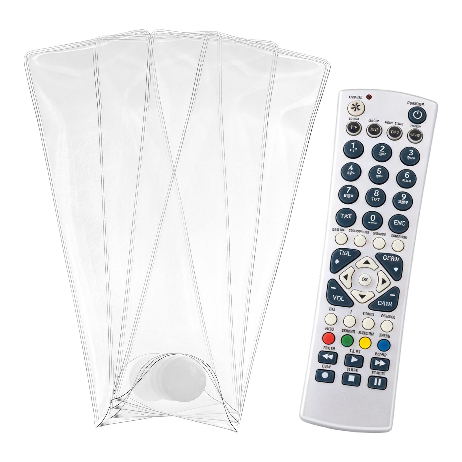 sourcing map 4Pcs Remote Control Cover Protector (18cm x 6cm) Transparent Waterproof Protective Sleeve Wrap Bag Universal TV Controller Protective Case for Air Conditioning Television