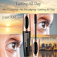 Vista 3 de Extensión de alargamiento de rímel 4D, pestañas negras gruesas, rizadas, impermeables, resistentes al sudor, efecto de larga duración